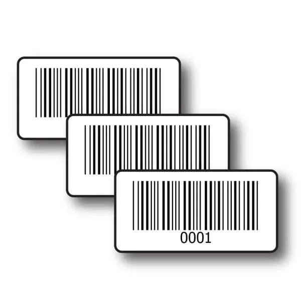 Barcode 39 Labels – White Vinyl (Sequential Numbering, 40mm)