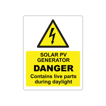 solar pv generator labels